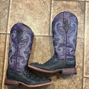 Ferrini Purple and Black Western Boots